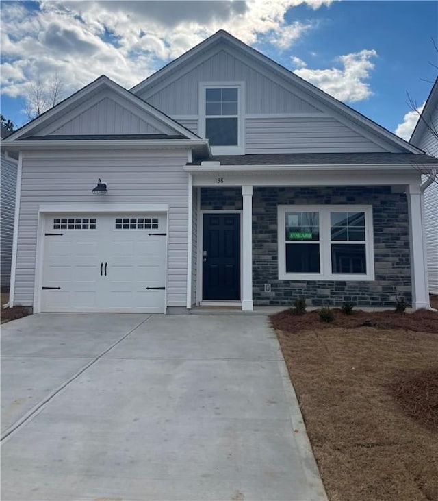 view of front of house with a garage