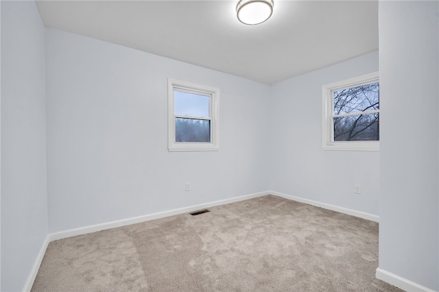 carpeted empty room featuring a wealth of natural light