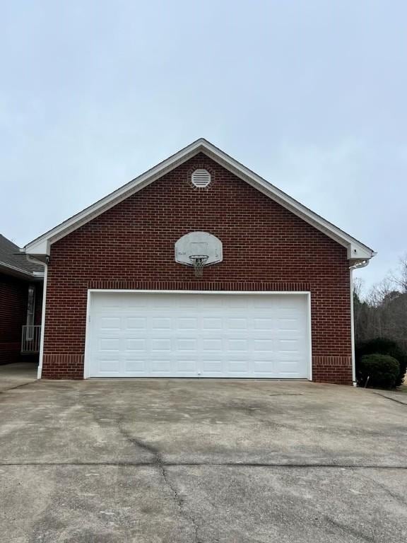 view of garage