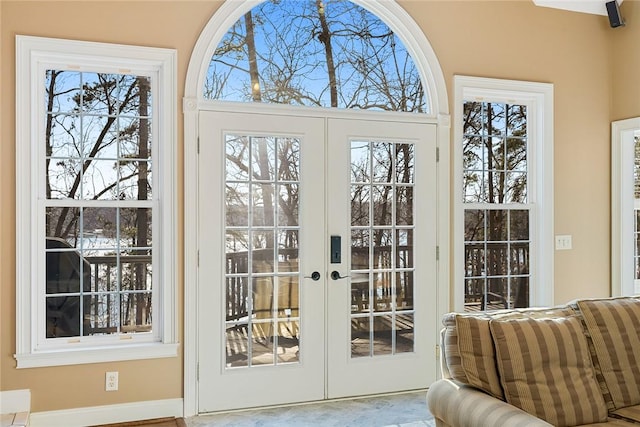 doorway with french doors