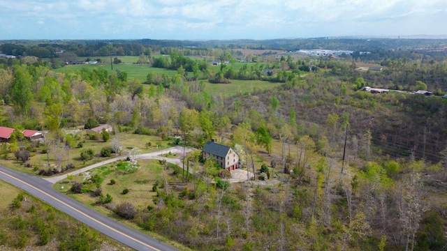 drone / aerial view with a forest view