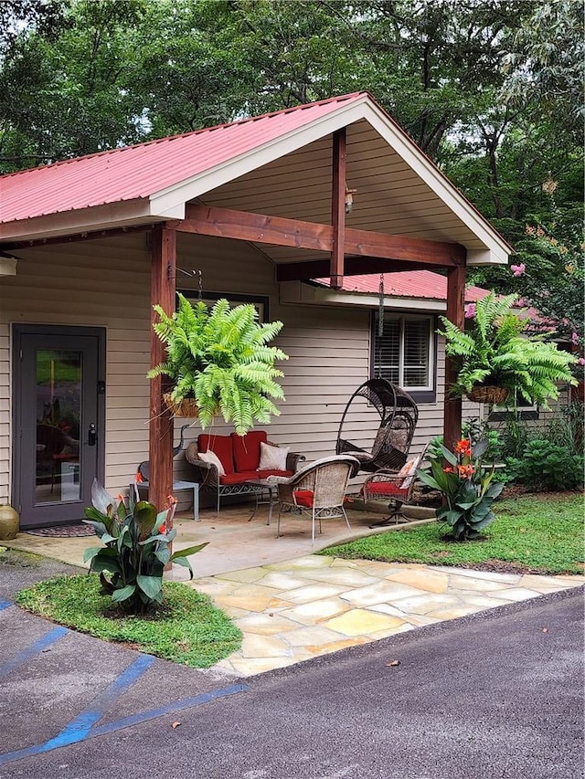 exterior space with an outdoor living space and a patio