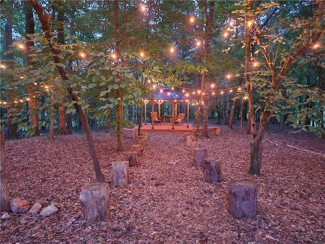 view of yard with a gazebo