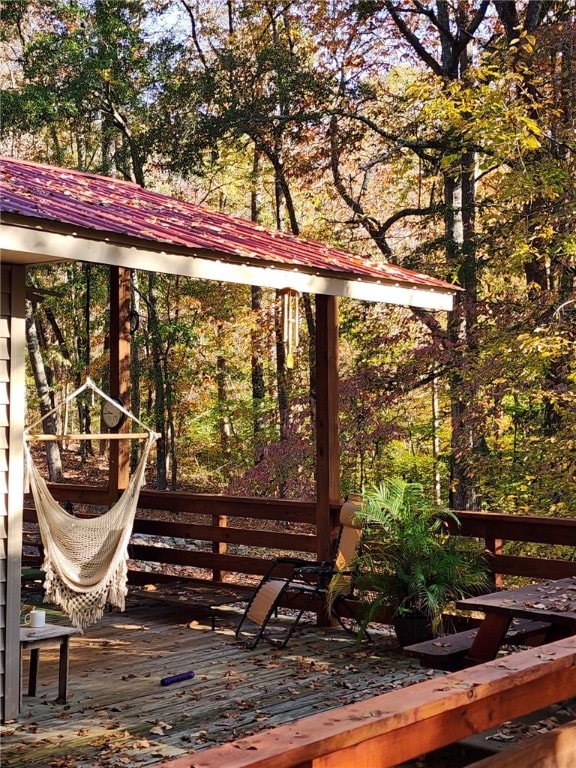 view of wooden deck