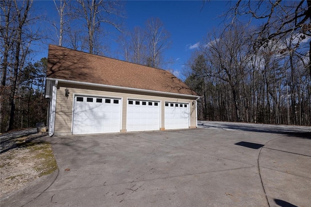 view of garage