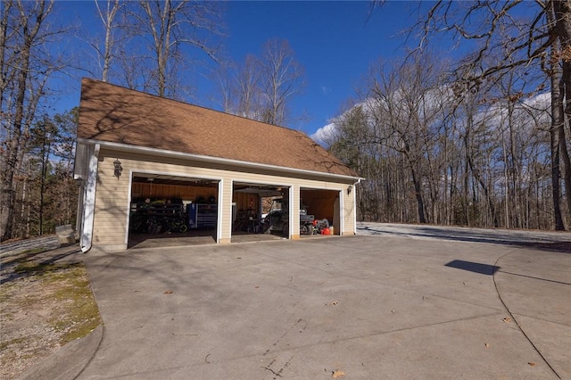 view of garage