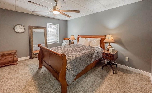 bedroom with carpet and ceiling fan