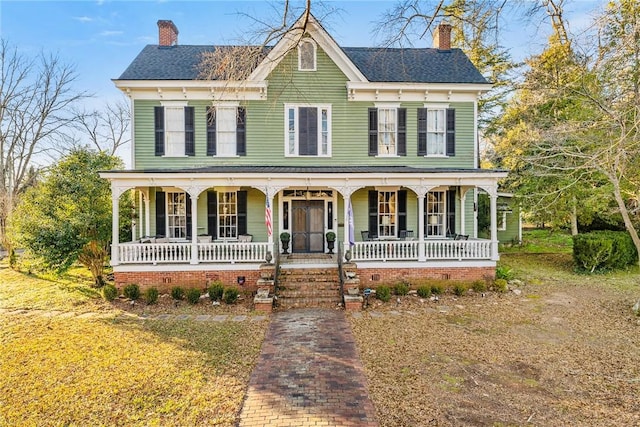 view of front of property with covered porch