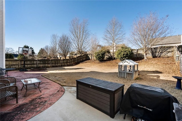 view of patio / terrace with a grill