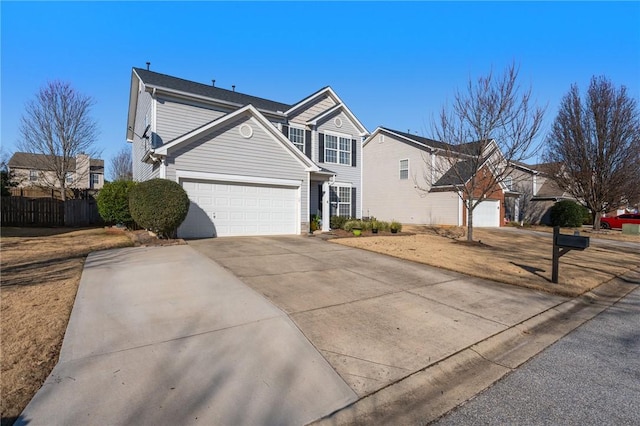 view of front property featuring a garage