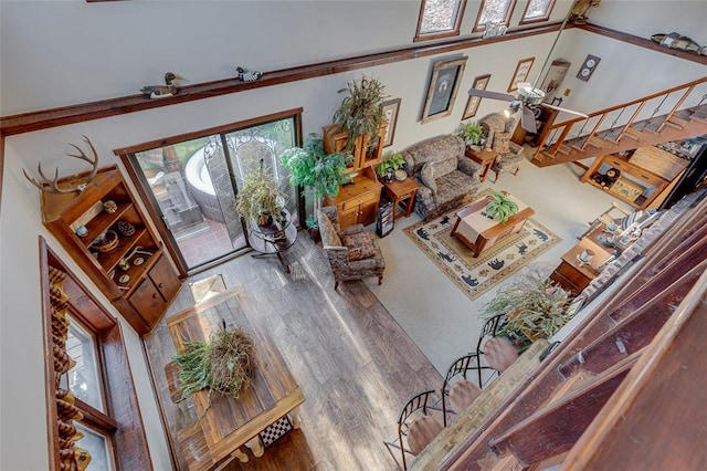 living room featuring hardwood / wood-style floors