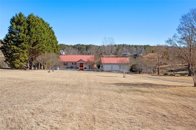 view of front of home with a front yard