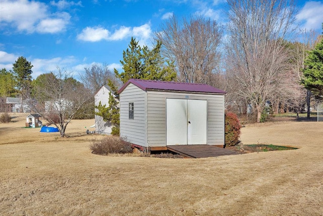 view of shed