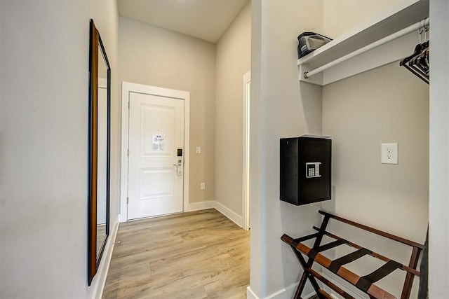 entryway with light hardwood / wood-style floors