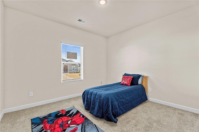 bedroom with carpet floors