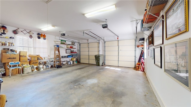 garage featuring a garage door opener