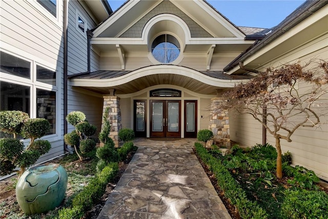 doorway to property with french doors