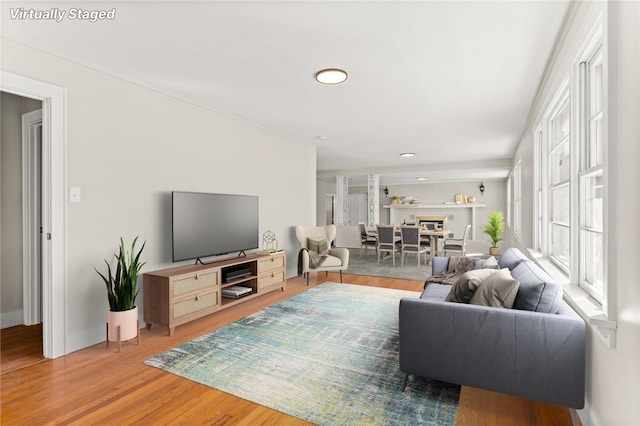 living room featuring light hardwood / wood-style floors