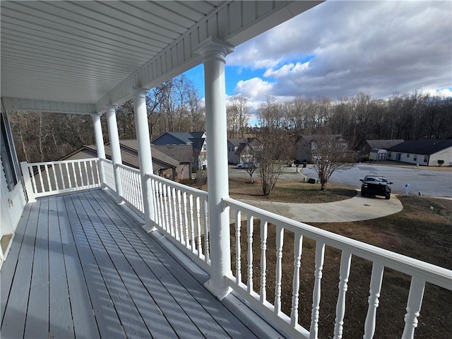 deck with covered porch