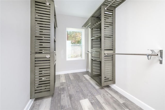 walk in closet featuring hardwood / wood-style flooring