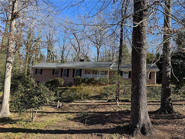 view of single story home