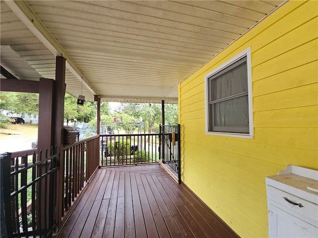 wooden deck with covered porch