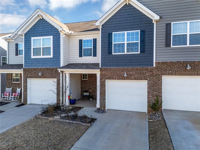 view of property featuring a garage