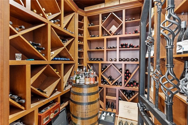 view of wine cellar