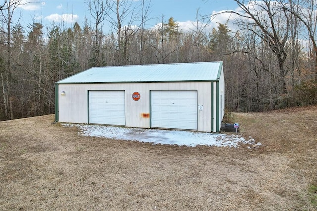 view of garage