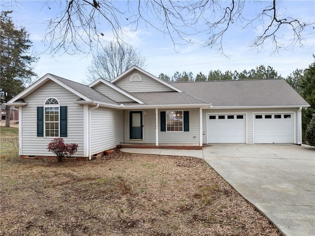 ranch-style house featuring a garage