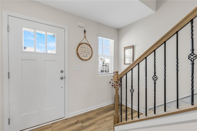 foyer entrance featuring light hardwood / wood-style floors