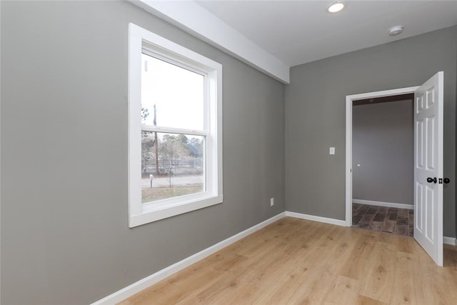 empty room featuring light hardwood / wood-style flooring