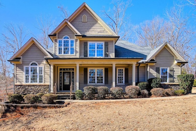 craftsman inspired home with covered porch