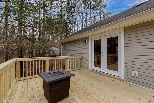 deck featuring french doors