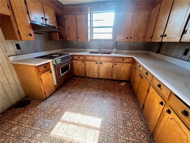 kitchen with sink and range