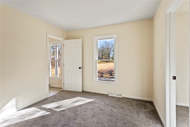 carpeted empty room featuring plenty of natural light