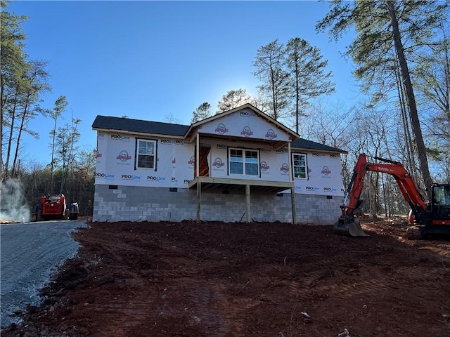 view of unfinished property