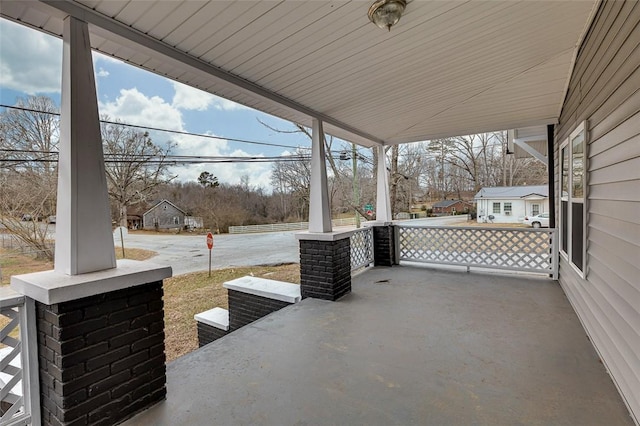 view of patio with a porch