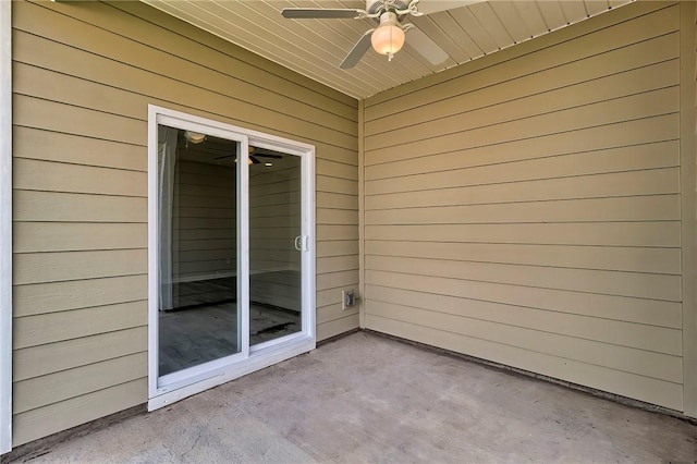 view of patio / terrace with ceiling fan