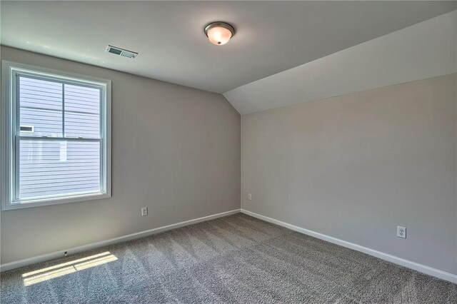 additional living space with carpet and lofted ceiling