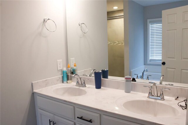 626 Johnny Long Rd, Iva, SC 29655 - full bathroom featuring double vanity and a sink