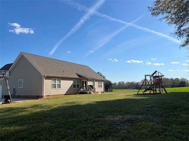 626 Johnny Long Rd, Iva, SC 29655 - back of house with a playground, crawl space, and a yard