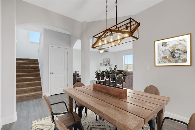 dining room featuring wood-type flooring