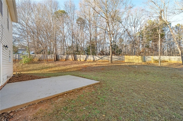 view of yard with a patio area