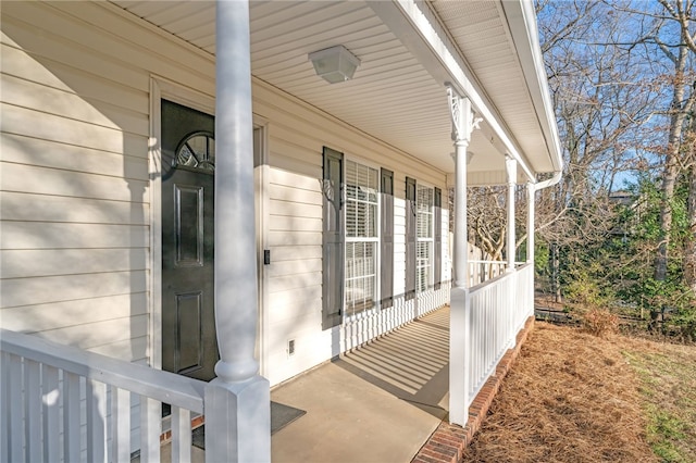 view of home's exterior with a porch