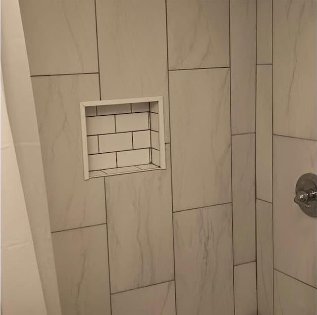 interior details with tiled shower