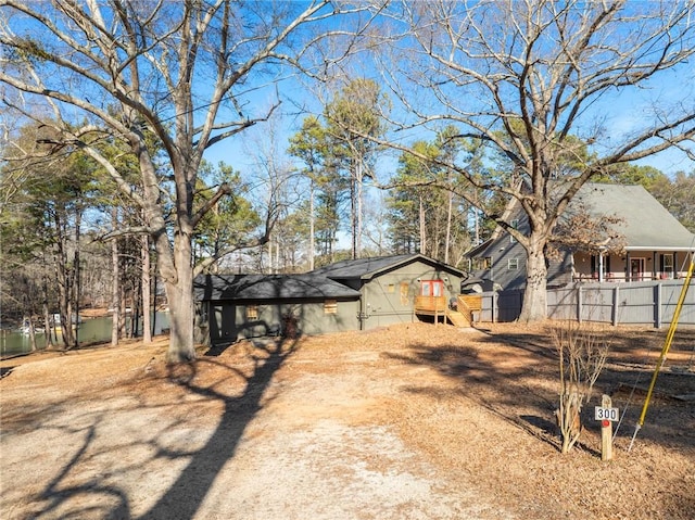 view of yard with fence