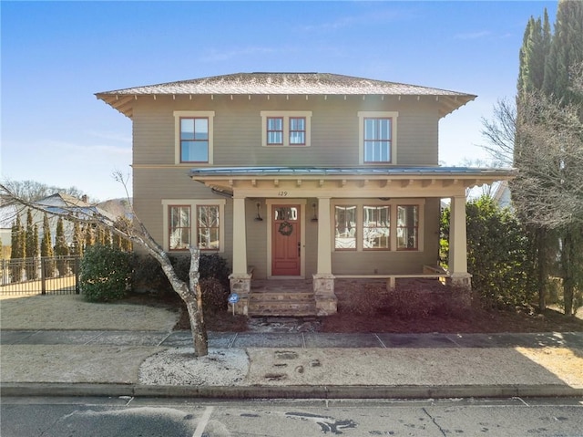 view of front of home with covered porch