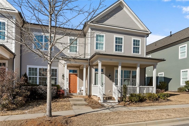 view of front of house with covered porch