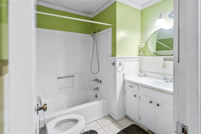 6 Ivy Ct, Seneca, SC 29678 - full bathroom with crown molding, tile patterned flooring, vanity, shower / bathtub combination, and toilet